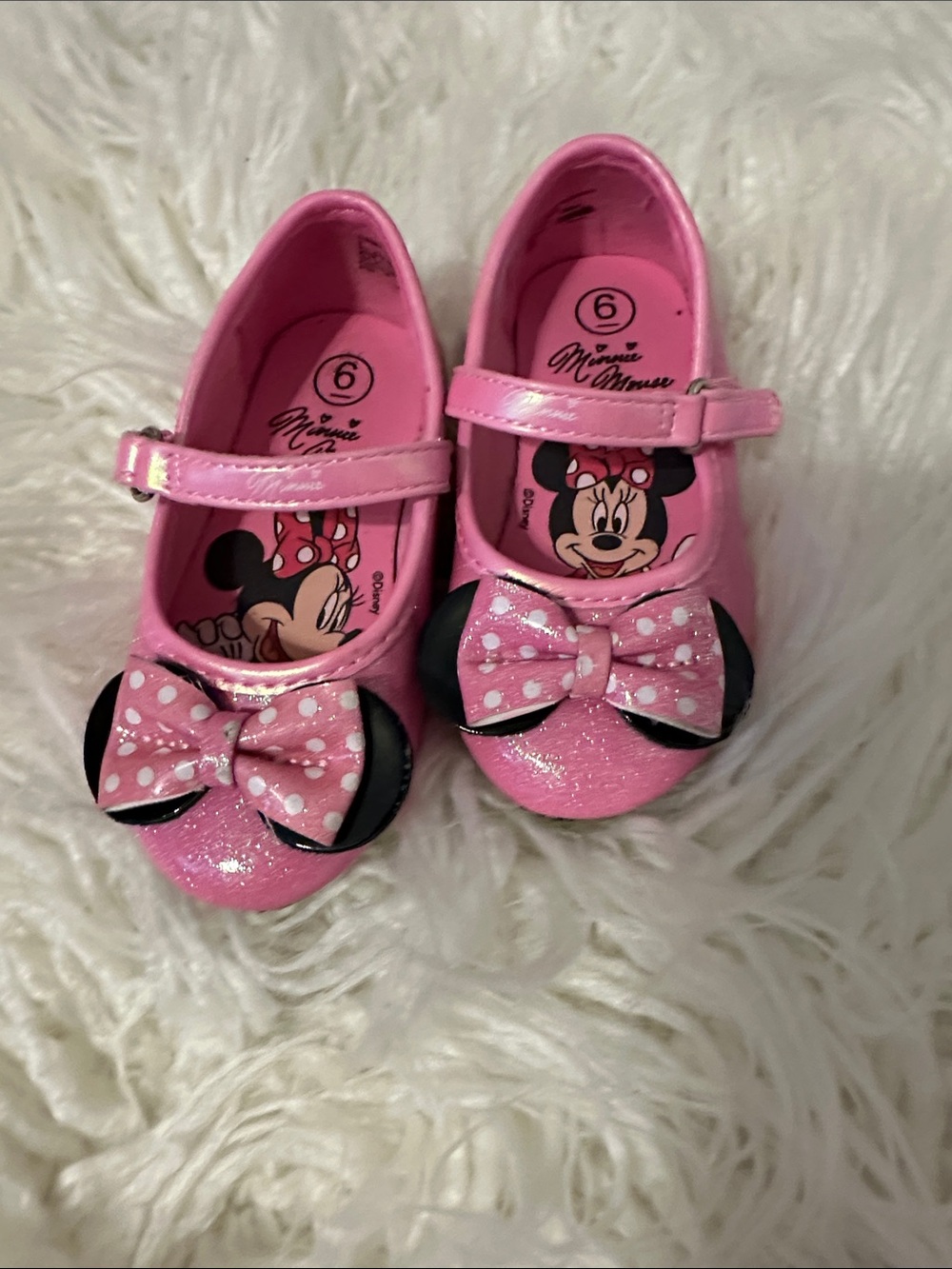 Disney Pink Minnie Mouse Glitter Mary Jane Shoes